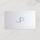 Stilvolle Monogram Gold Silver Elegante Vorlage Visitenkarte (Rückseite)