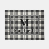 Stilvolle Monogram Imitats Coir Buffalo Kariertes Fußmatte (Vorderseite)
