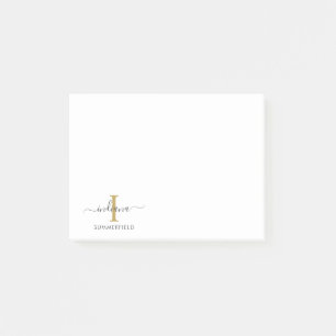 Stilvolle Monogram Initial Elegant Script Personal Post-it Klebezettel