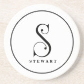 Stilvolle Monogram Initial S, Nachname Bearbeitbar Getränkeuntersetzer (Vorne)