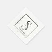 Stilvolle Monogram Initial S, Nachname Bearbeitbar Serviette (Ecke)