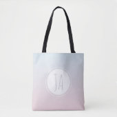 Stilvolle Monogram-Initials Simple Ombre Tasche (Vorderseite)