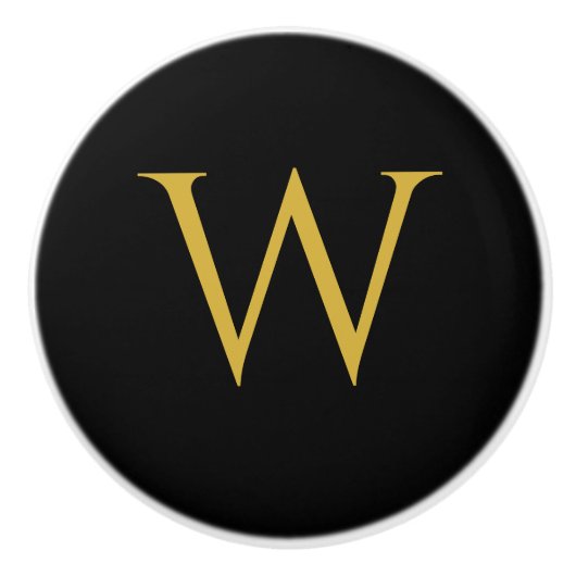 Stilvolle Monogram-Keramik-Möbelknopf Keramikknauf (Vorderseite)