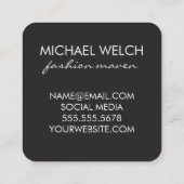 Stilvolle Monogram Luxe Vertikale Streifen Quadratische Visitenkarte (Rückseite)