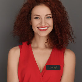 Stilvolle Monogram Moderne Minimal Black Gold Scri Namensschild