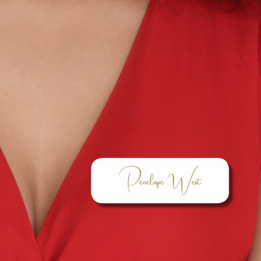 Stilvolle Monogram, moderne Minimal-White-Gold-Scr Namensschild