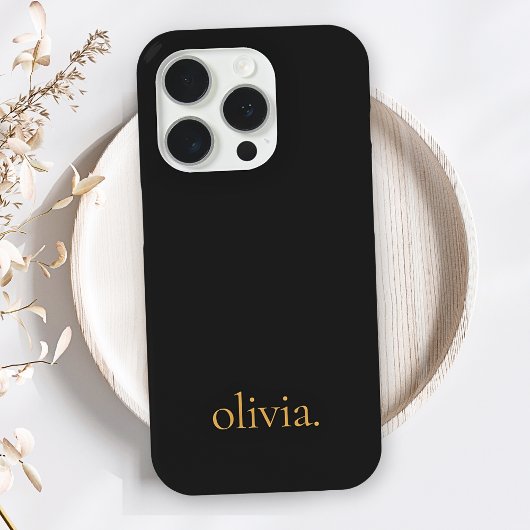 Stilvolle Monogram Moderne Minimalistisch Black Go Case-Mate iPhone Hülle