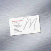Stilvolle Monogram Moderne Minimalistische Schlich Magnetische Visitenkarte (Beispiel)