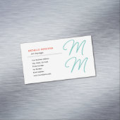 Stilvolle Monogram Moderne Minimalistische Schlich Magnetische Visitenkarte (Beispiel)