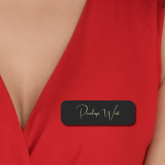 Stilvolle Monogram Moderne Minimalistische Schwarz Namensschild