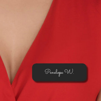 Stilvolle Monogram Moderne Minimalistische Schwarz Namensschild