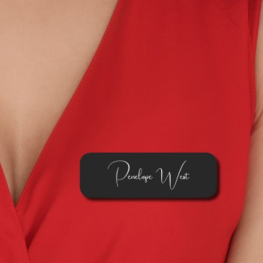 Stilvolle Monogram Moderne Minimalistische Schwarz Namensschild