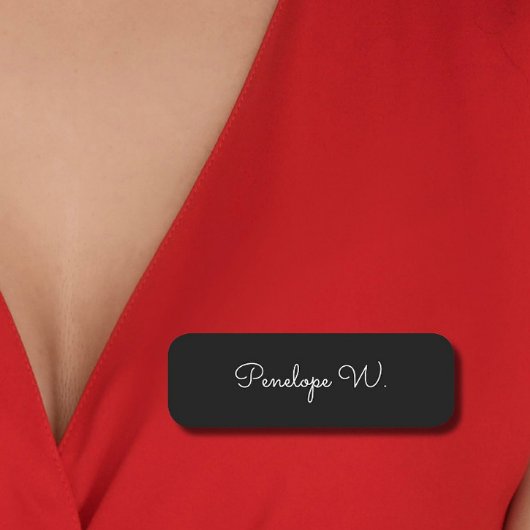 Stilvolle Monogram Moderne Minimalistische Schwarz Namensschild