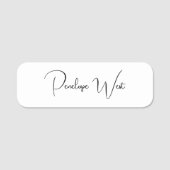 Stilvolle Monogram Moderne Minimalistische White S Namensschild (Vorderseite)