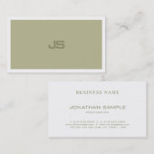 Stilvolle Monogram Modernes Clean Design Trendy Gr Visitenkarte (Vorne/Hinten)