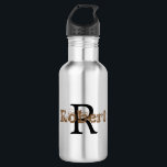 Stilvolle Monogram Name Initial Modern Edelstahlflasche<br><div class="desc">Handsome Monogram Name Initial Modern Chic Edelstahl Wasserflasche. Schwarz und Braun Stilftiges Monogramm mit individuelle Name & Erste Edelstahl Trinkflasche macht das Geschenk für Mitarbeiter,  Kunden,  Familie,  Schüler,  Geburtstage und jede Gelegenheit! Diese Zazzle-Vorlage macht es einfach,  Ihren eigenen Text anzupassen.</div>