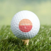 Stilvolle Monogram Name Peach Typografy Golfball (Insitu T-Shirt)