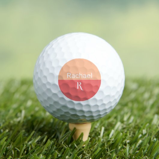 Stilvolle Monogram Name Peach Typografy Golfball (Insitu T-Shirt)