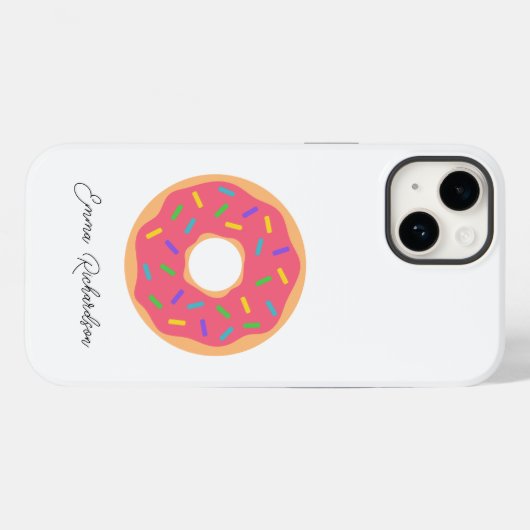 Stilvolle Monogram Name Script Simple Modern Donut Case-Mate iPhone Hülle (Rückseite (Horizontal))