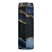 Stilvolle Monogram Navy Blue Gold Agate Geode Thermosbecher (Rückseite)