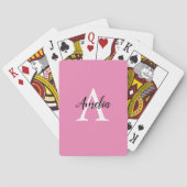 Stilvolle Monogram Pink Playing Cards Spielkarten (Rückseite)
