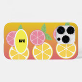 Stilvolle Monogram, rosa und gelb Case-Mate iPhone Hülle (Rückseite (Horizontal))