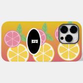 Stilvolle Monogram, rosa und gelb Case-Mate iPhone Hülle (Rückseite (Horizontal))