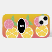 Stilvolle Monogram, rosa und gelb Case-Mate iPhone Hülle (Rückseite (Horizontal))