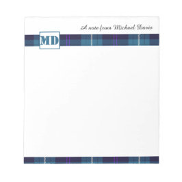 Stilvolle Monogram Script Name Personalisiert Tart Notizblock