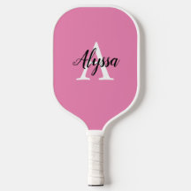 Stilvolle Monogram Script Pink Pickleball Paddel