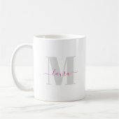 Stilvolle Monogram Simple Calligraphy Typografy Kaffeetasse (Links)