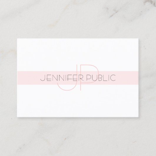 Stilvolle Monogram Simple Design Trendy Luxury Sch Visitenkarte (Vorderseite)