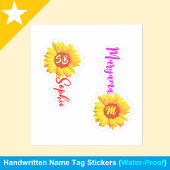 (Stilvolle Monogram Sonnenblume) Personalisierter  Aufkleber