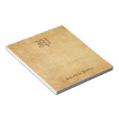 Stilvolle Monogram Template Vintag Old Paper Look Notizblock (angewinkelt)