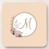 Stilvolle Monogram Watercolor Botanical Getränkeuntersetzer (Vorderseite)