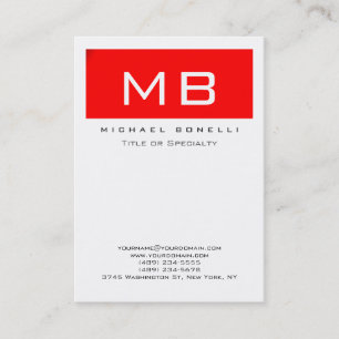 Stilvolle Monogram White Stripe Business Card Visitenkarte
