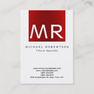 Stilvolle Monogram White Stripe Business Card Visitenkarte
