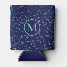 Stilvolle monogramm aquamarin-grüne Blaubeere Dosenkühler