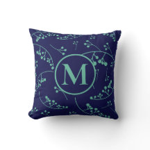 Stilvolle monogramm aquamarin-grüne Blaubeere