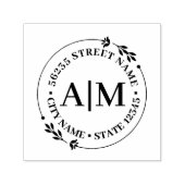 Stilvolle monogramm botanische Rücksendeadresse Ho Permastempel (Design)