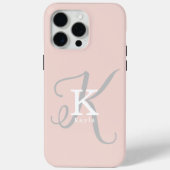 Stilvolle Monogramm Feminine Blush Pink Case-Mate iPhone Hülle (Rückseite)