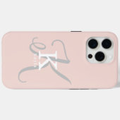 Stilvolle Monogramm Feminine Blush Pink Case-Mate iPhone Hülle (Rückseite (Horizontal))