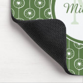 Stilvolle Monogramm für das grüne und das weiße He Mousepad (Ecke)