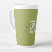 Stilvolle Monogramm-Initial- und Kalligraphie-Oliv Milchtasse (Linke Ecke)