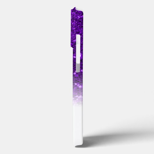 Stilvolle Monogramm lila Glitzer Name weiß Case-Mate iPhone Hülle (Rückseite / Links)