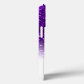 Stilvolle Monogramm lila Glitzer Name weiß Case-Mate iPhone Hülle (Rückseite / Rechts)