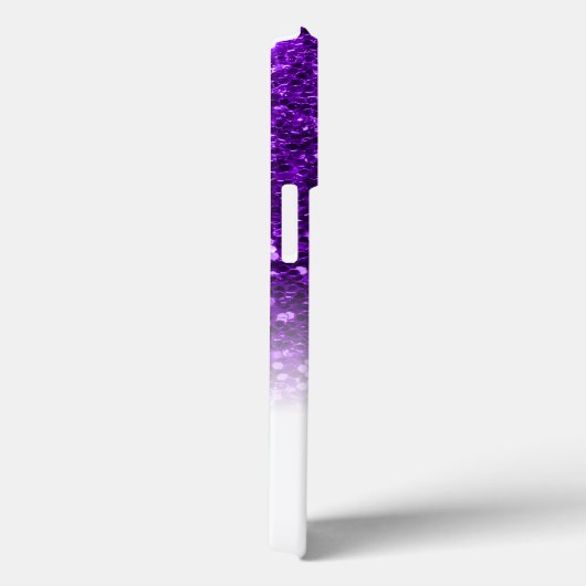 Stilvolle Monogramm lila Glitzer Name weiß Case-Mate iPhone Hülle (Rückseite / Rechts)