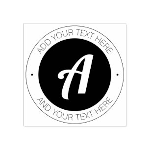 Stilvolle Monogramm mit Text oder Logo hinzufügen Gummistempel