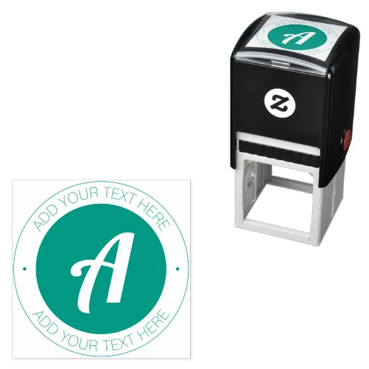 Stilvolle Monogramm mit Text oder Logo hinzufügen Permastempel (Beispiel)