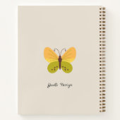 Stilvolle Monogramm Name und erste Blütenburgund Notizblock (Rückseite)